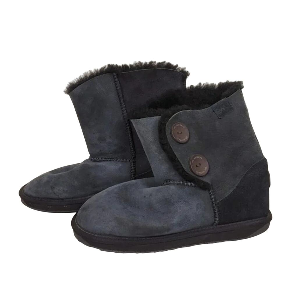 EMU Australia Valery Lo Boots Charcoal Gray Sheepskin Women Size W10 Winter